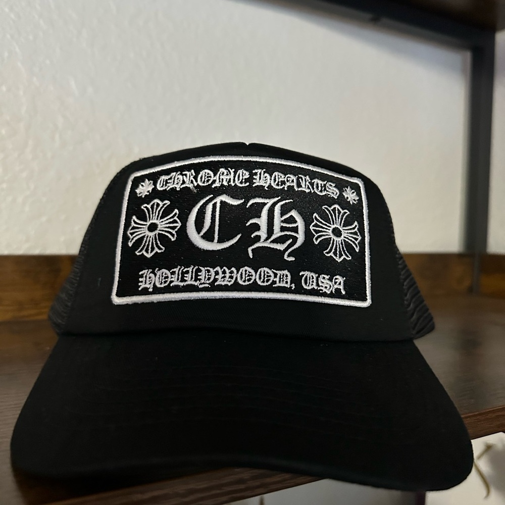 Chrome Hearts Black and White Trucker Hat